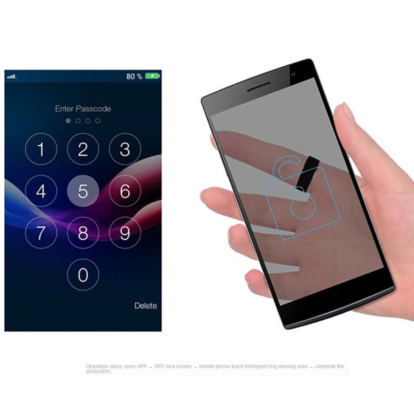 Mordely NFC Smart Ring Finger Digital Ring SVART 8 8 BLACK 8-8