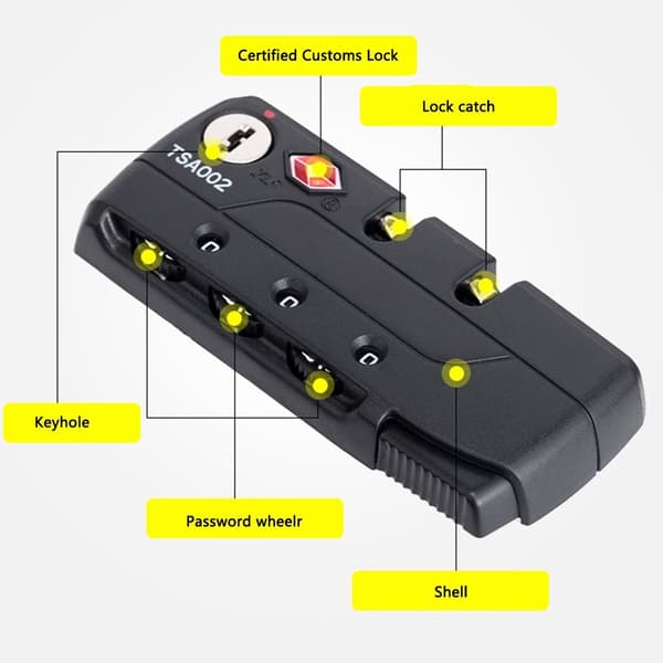 3-siffrigt kombinationslås Customs Password Lock Resväska Bagage