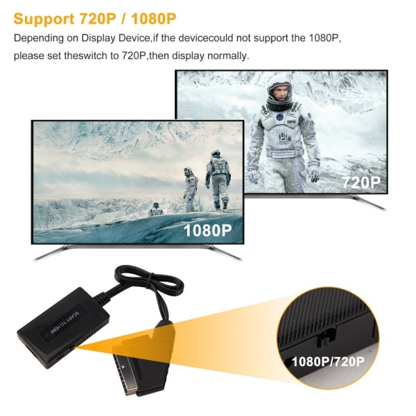 Mordely Omvandlare SCART till HDMI Video Audio Adapter
