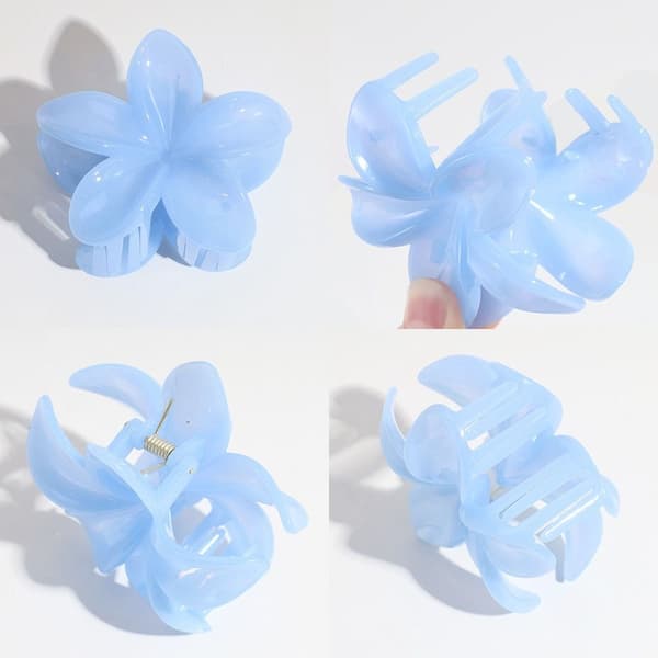 Mordely 3 STK Blomma Hår Klo Blomform Klämma BLÅ BLUE