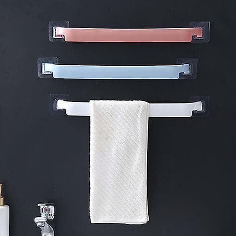 2023 Wall-mounted Towel Rail Without Drilling (3 Pieces, White+blue+pink)