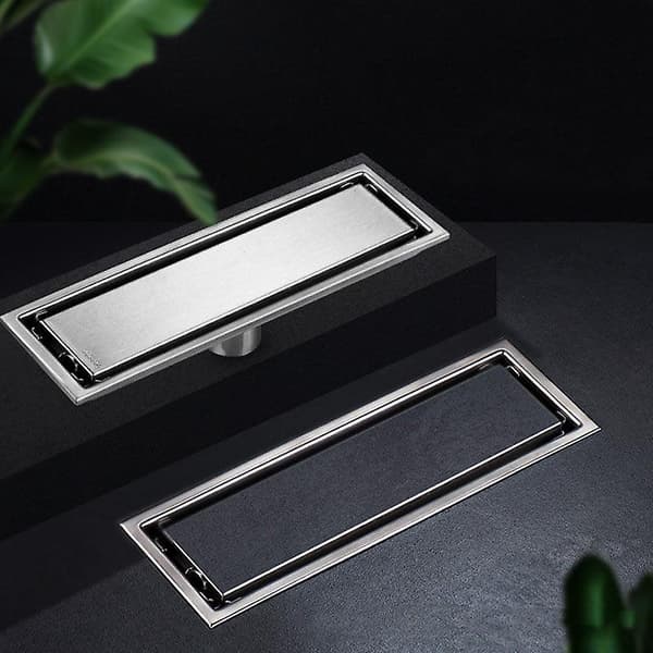 304 Stainless Steel Thickened Invisible Floor Drain Rectangular Brushed Surface Shower Floor Drain 10x20cm