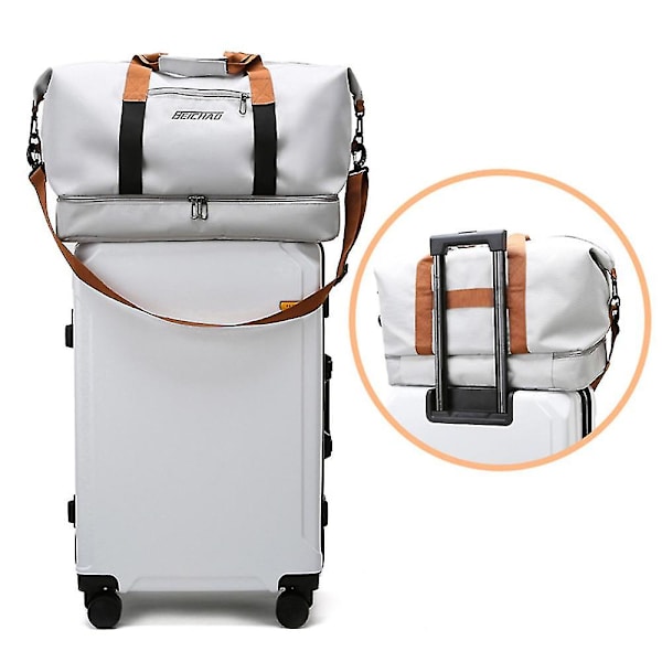 Mordely Separate Dry And Wet Gym Bag Shoe Warehouse Yoga Sports Bag Oxford Cloth Large-capacity Outing Luggage Bag purple