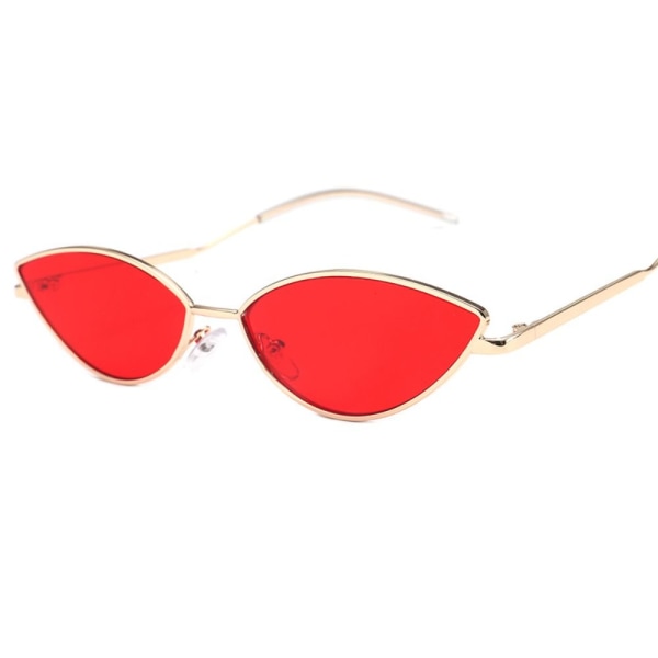 Mordely Cat Eye Metal Solglasögon Designersolglasögon GULD-RÖD GULD-RÖD Gold-Red