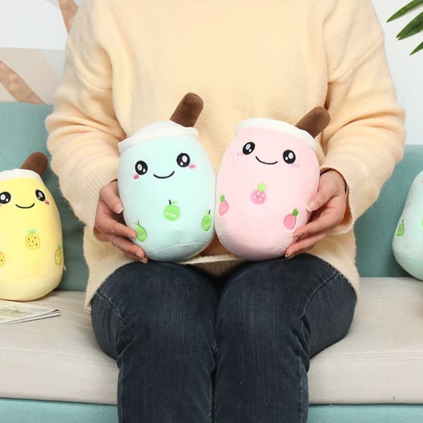 Mordely Bubble Tea Cup Formad kudde Mjölkte-mönster APPLE 2 2 apple 2-2