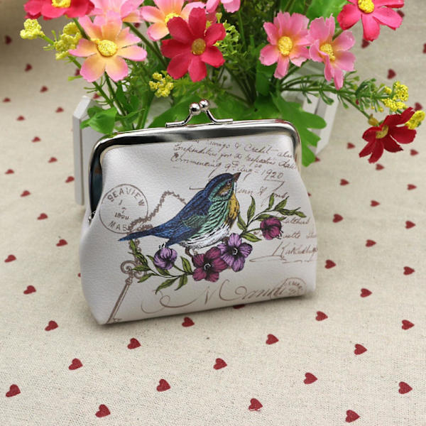 Pu Leather Coin Purse Cute Animal Wallet Bag Change Pouch Gifts For Women Kids Girls Key Holder A916-1023 Bird