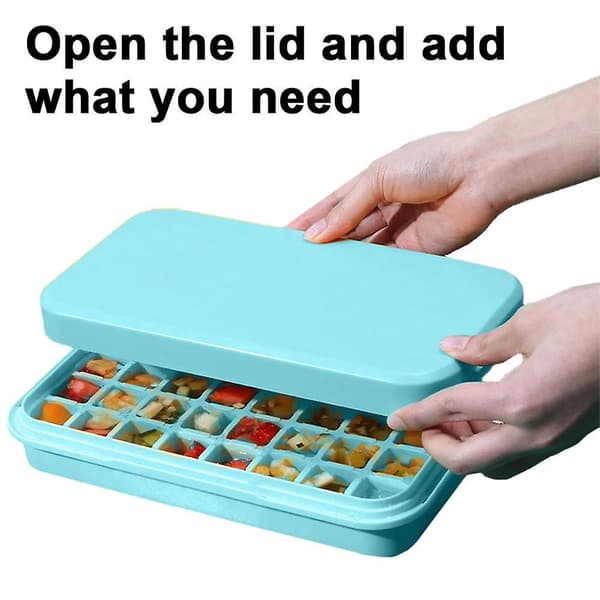 Mordely Ice Cube Tray With Lideasy To Releasesilicone Ice Cube Tray Ice Storage Box