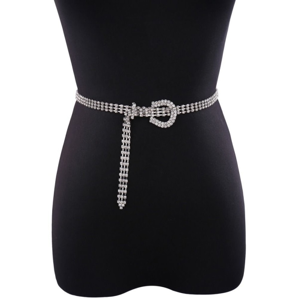 Mordely Rhinestone bälte metallspänne midjeband 02