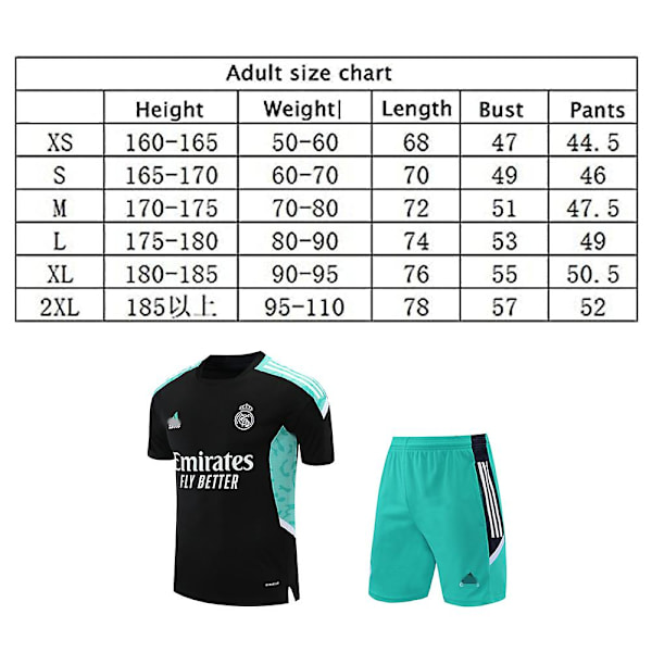 Mordely 2223 Real Madrid tröja fotbollsträningsdräkt T-shirt m