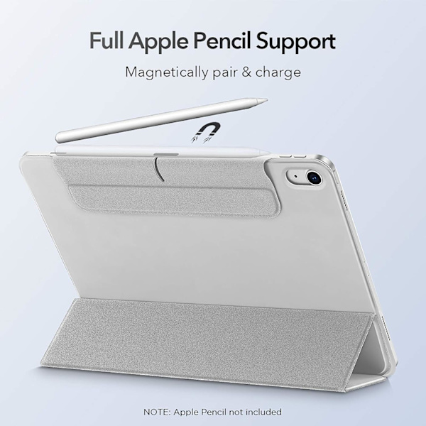 2023 New Case for iPad 8th/7th Generation 10.2 with Pencil Holder, Protective Cover with Auto Wake/Sleep, Trifold Stand for iPad 8th Gen, Gray