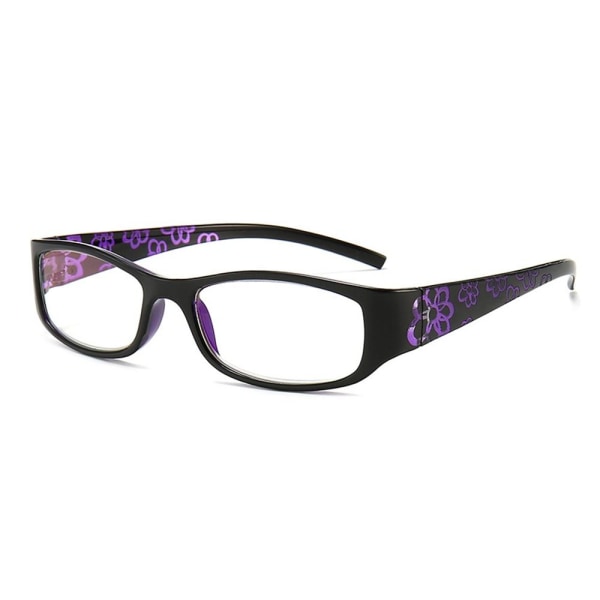 Mordely Anti-blått ljus Läsglasögon Fyrkantiga glasögon LILA Purple Strength 350