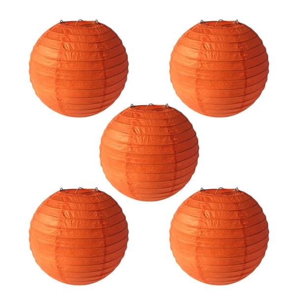 Mordely 5 st kinesiska papper lykta papper Pom Poms 1