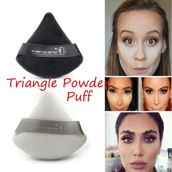 Mordely 1/2 st Makeup Puffs Triangle Velvet Powder Puff 1 ST VIT 1 Pc White