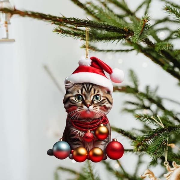 Mordely Julhatt Katthänge Katt Julgransprydnad 9