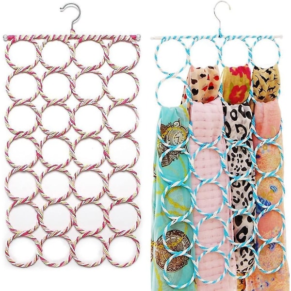 Foldable And Multifunctional Scarf Holder, With 28 Holes For Scarves, Ties, Random Color