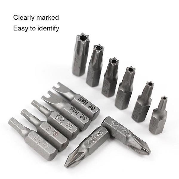 Mordely 10 Electric Screwdriver Short Bits Strong Magnetic Screwdriver Bits - Square R2