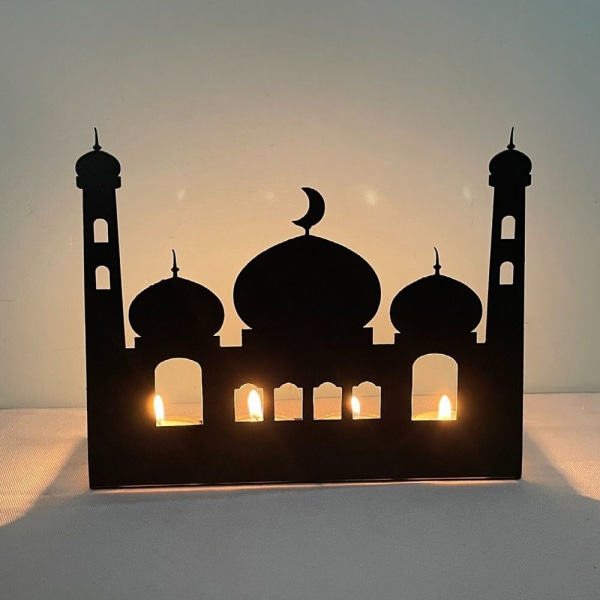 Mordely Eid Crafts Castle Ljusstake Ramadan Mubarak Lampdekoration