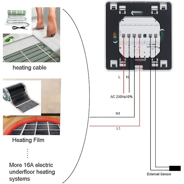 Mordely 3a Programmable Room Thermostat For Electric Underfloor Heating (without Sensor)