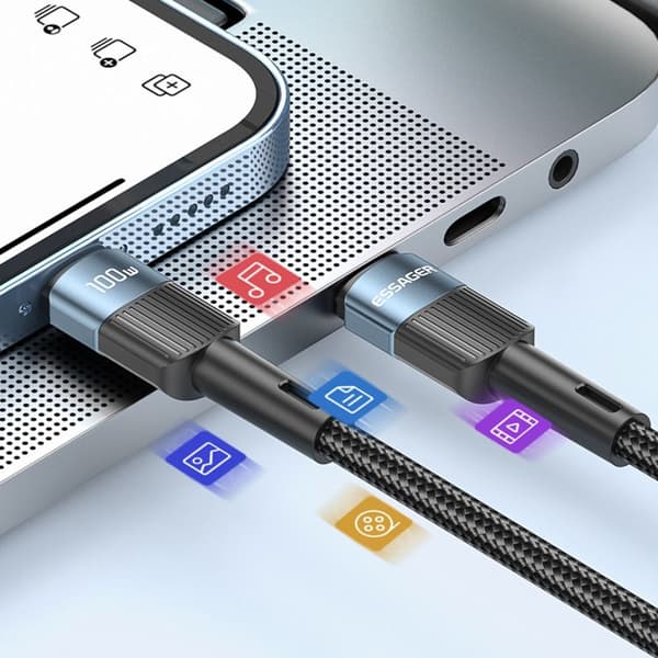 Mordely USB-C-kabel Typ-C Laddningskabel SVART Black