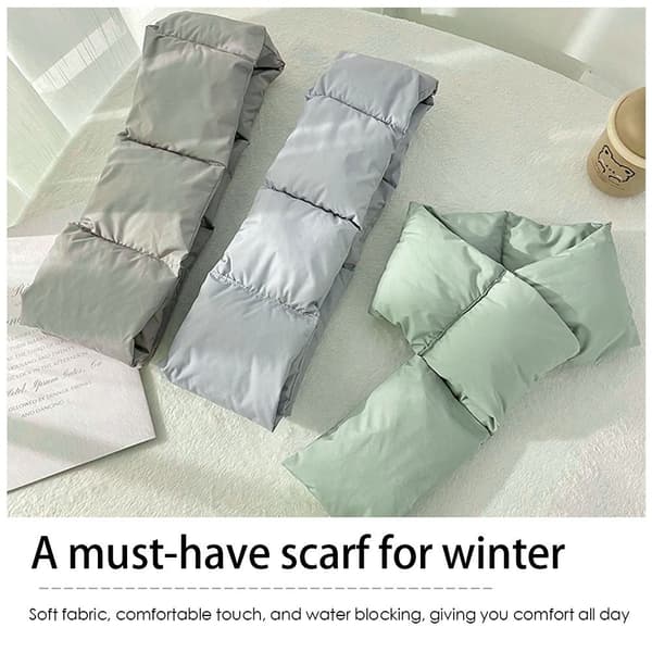 Mordely Solid Down Scarf Winter Thickening Warm Scarf grön green