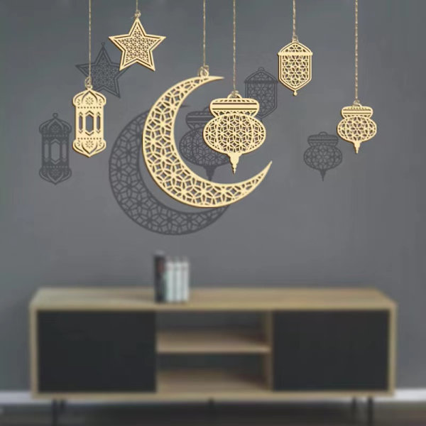Mordely 9 st EID Mubarak Ramadan dekorationshängen