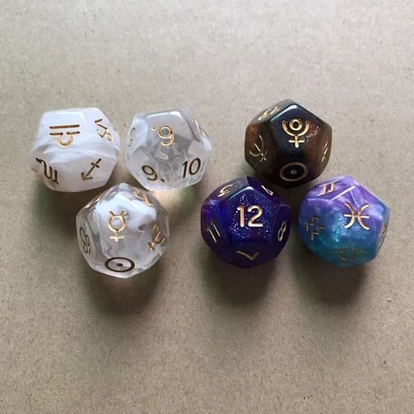 Mordely Constellation Divination Dice 12-sidig astrologi