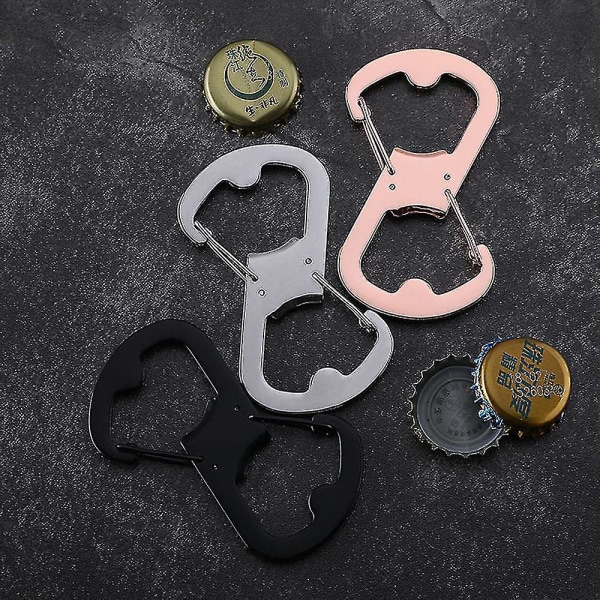 Multifunctional Stainless Steel 8-character Carabiner Beer Opener