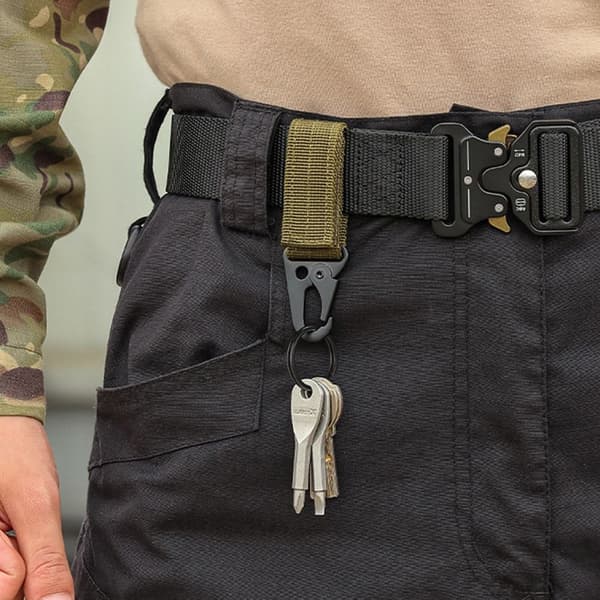Mordely 2st Hängande Webbing Spänne Vandring Klätterkarbin KHAKI Khaki Without Buckle-Without Buckle