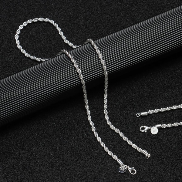 Mordely Twisted Rope Chain Necklace 925 Sterling Silver 20 INCH 20 INCH 20 inch