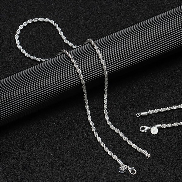 Mordely Twisted Rope Chain Necklace 925 Sterling Silver 22 INCH 22 INCH 22 inch