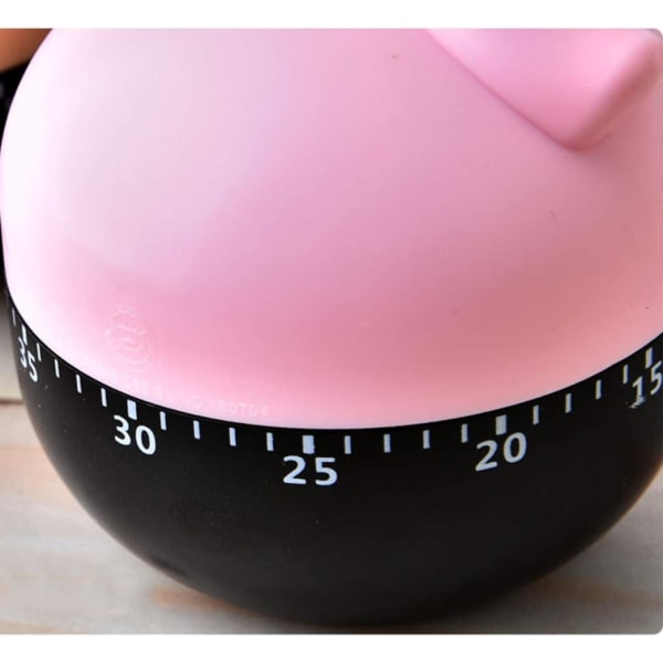 Kitchen Timer 1-60min 360 Degree Kitchen Mechanical Timers Time Counters Pig Shape Countdown Clock Alarm for Learning Yoga Exercise Pink