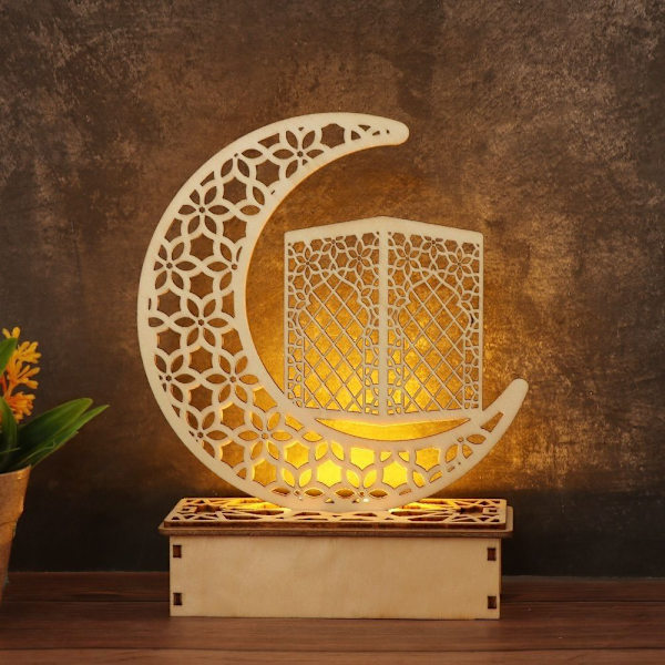 Mordely Eid Mubarak träprydnad Ramadan dekorationer