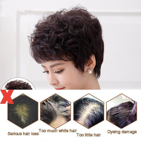 Mordely Curly Clip-On Hair Topper Hair Extension BRUN brown