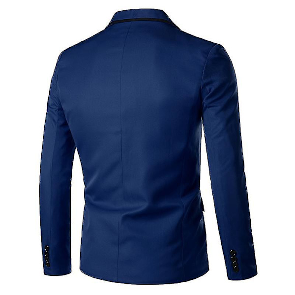 Mordely Män Blazer ättvikt Casual Solid Enknapp Slim L Blue
