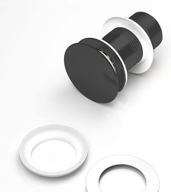 Universal Drain Plug Without Overflow - For Bathtub, Shower, Sink, Washbasin - Black