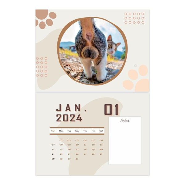 Cats Buttholes Calendar 2024 Kalender Väggkalender