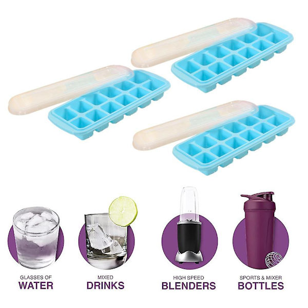 Mordely Easy Release Ice Cube Tray - Pack Of 3