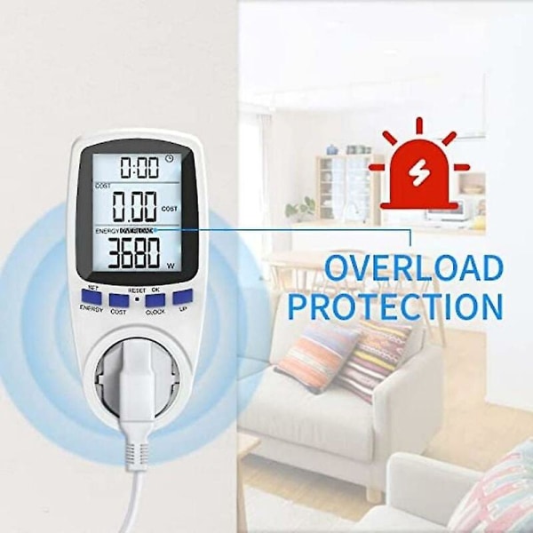 Energy Cost Meter, Digital Energy Cost Meter Electricity Meter With Large Lcd Display And Electricity