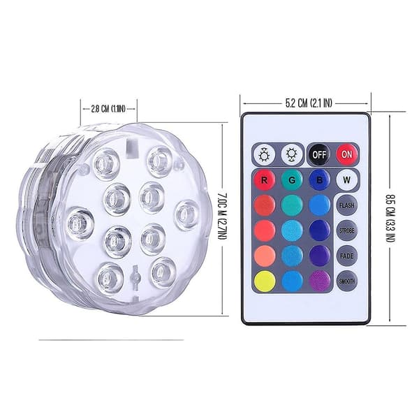 2023 Garden Swimming Pool 4 Led Submersible Light With 2 Remote Control, Battery Powered, Underwater Light Spot