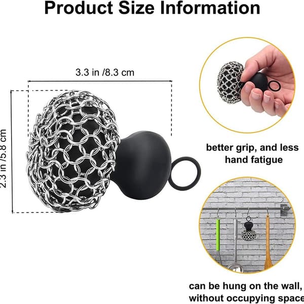 Mordely Gjutjärn Scrubber Chainmail Scrubber Metallskrapa