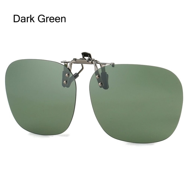 Mordely Clip-On polariserade solglasögon Flip-up solglasögon för Dark Green