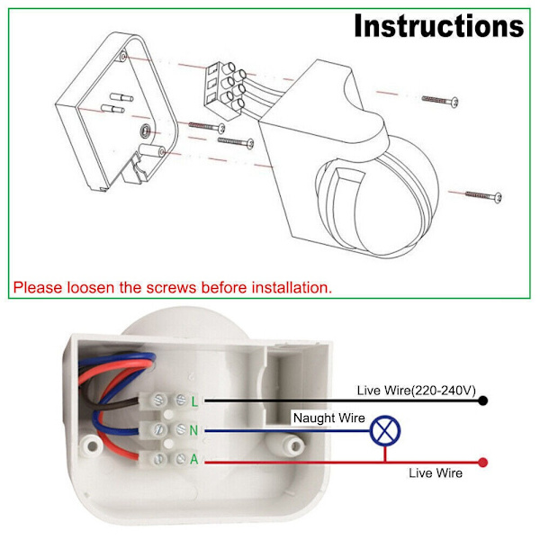 Mordely PIR Rörelsesensor Switch WHITE white