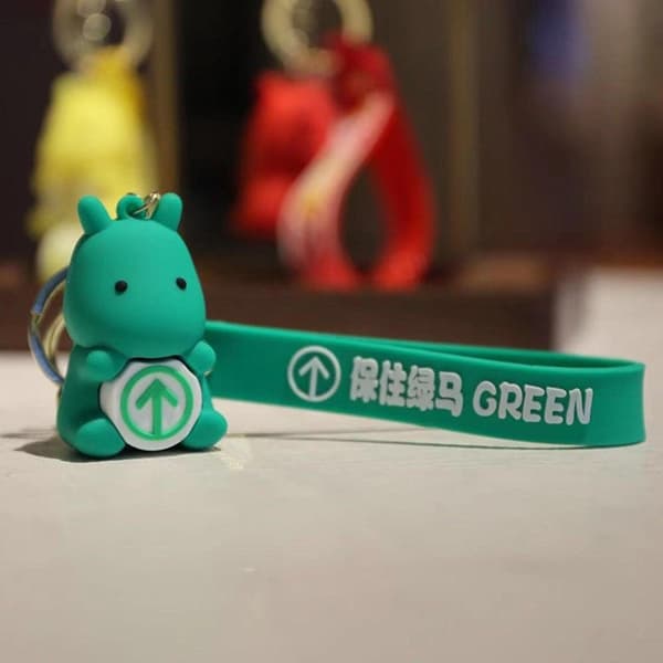 2023 3pcs Creative Key Ring Anti-lost Cartoon Green Code Design Keychain Pendant Key Accessories