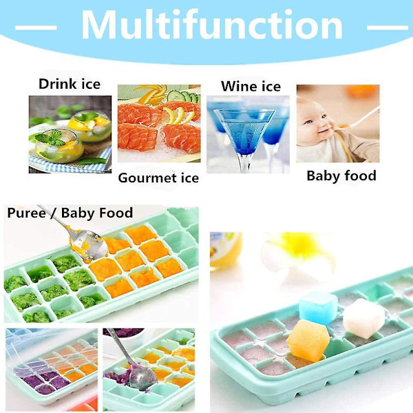 Ice Cube Trays, Ice Cube Molds With Lid,ice Trays Stackable
