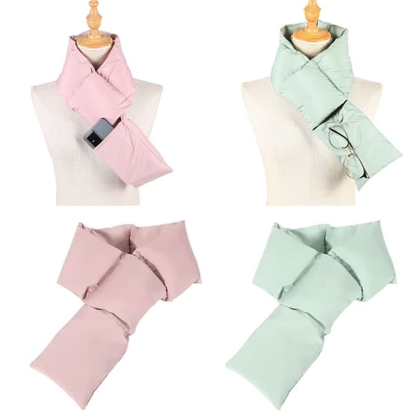Mordely Solid Down Scarf Winter Thickening Warm Scarf rosa pink