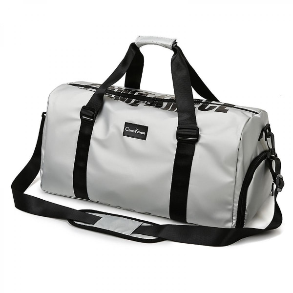 2023 Large Capacity Portable Gym Yoga Bag Short-distance Travel Bag With Independent Shoe Warehouse Silver Gray