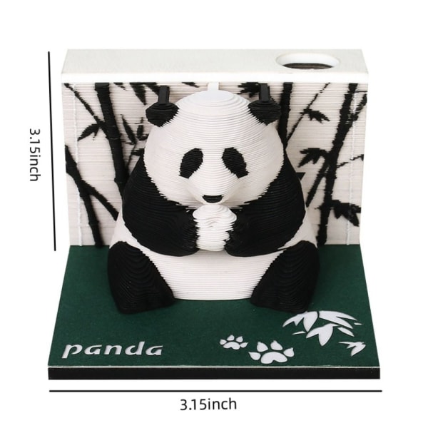 Mordely 3D Art Notepad Paper Card Memo Ppad Panda Memo