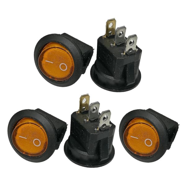 Yellow Led Lighted Rocker Toggle Switch Panel For Rv Truck Boat Electronic Power Button