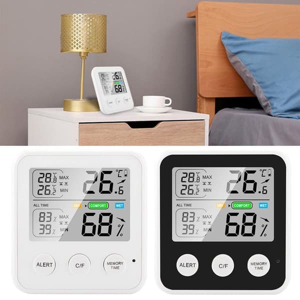 Mordely Digital termo-hygrometer Elektronisk termometer hygrometer Black