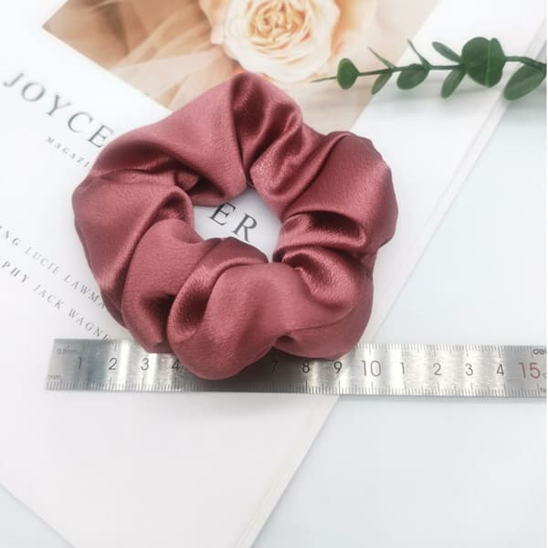 Satin Silk Hair Tie Elastiska Scrunchies KAFFE coffee